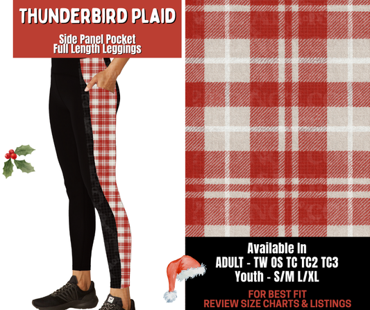 Preorder! Closes 9/24. ETA Dec. Thunderbird Plaid Side Panel Pocket Full Length Leggings