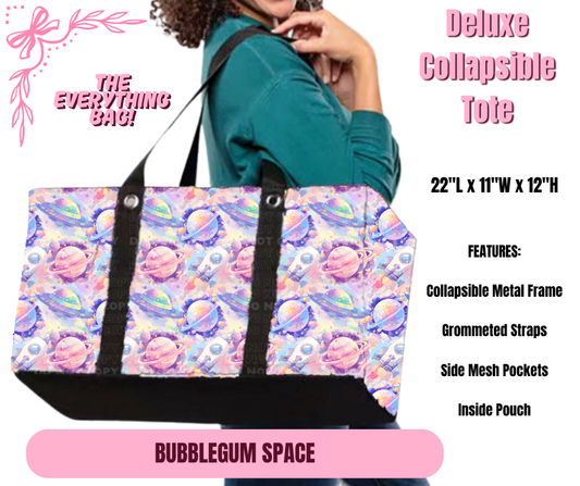 Preorder! Closes 11/27. ETA Feb. Bubblegum Space Collapsible Tote