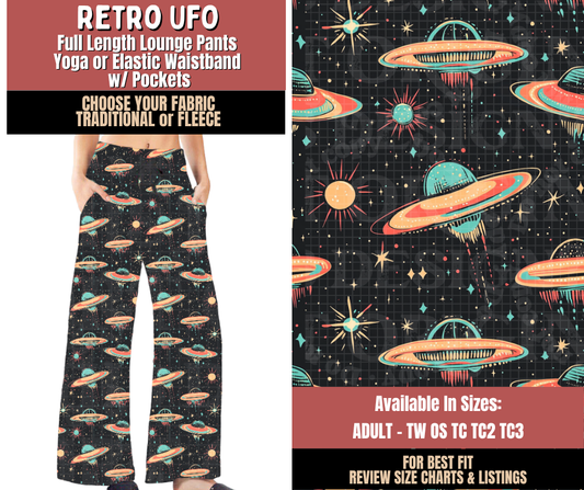 Preorder! Closes 10/22. ETA Jan. Retro UFO Lounge Pants Choose Fleece or Traditional