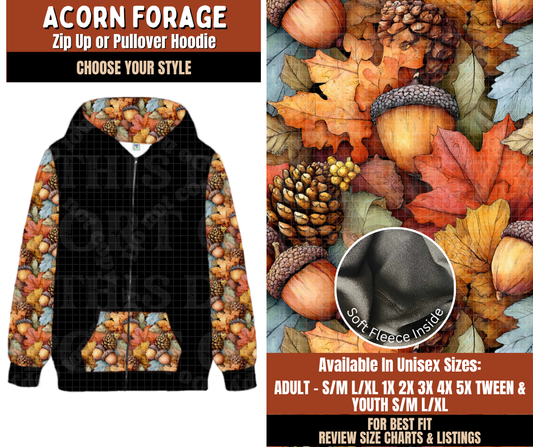 Preorder! Closes 7/20. ETA Oct. Acorn Forage Zip-Up or Pullover Hoodie