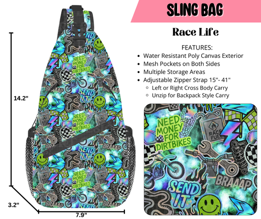Preorder! Closes 9/17. ETA Dec. Race Life Sling Bag