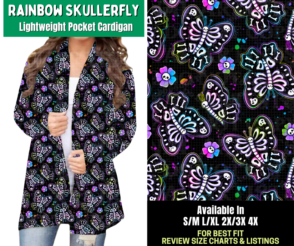 Preorder! Closes 2/18. ETA May. Rainbow Skullerfly Pocket Cardigan
