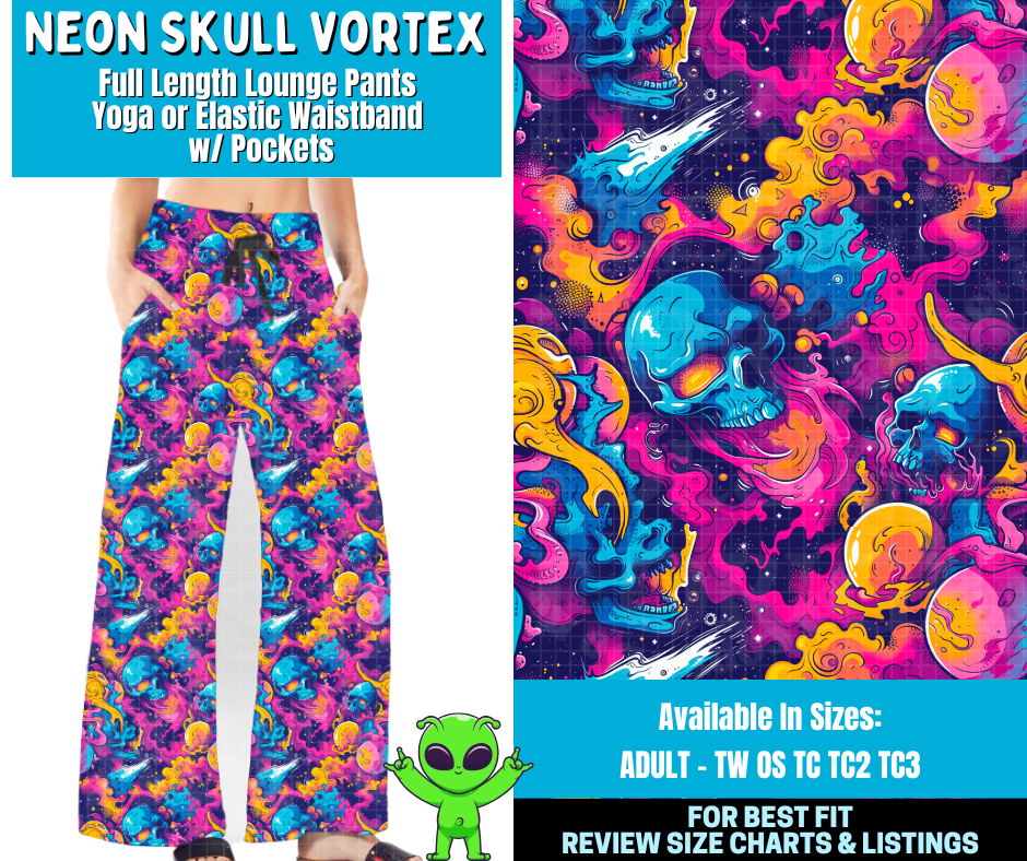 Preorder! Closes 2/11. ETA May. Neon Skull Vortex Combo Lounge Lengths