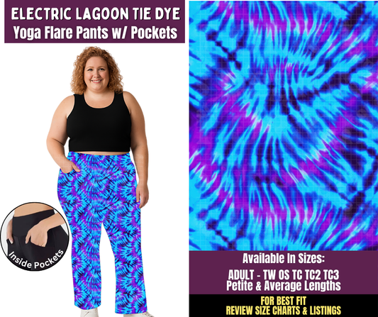 Preorder! Closes 11/4. ETA Feb. Electric Lagoon Tie Dye Yoga Flare Pants