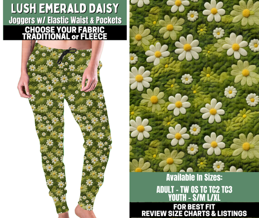 Preorder! Closes 12/4. ETA Feb. Lush Emerald Daisy Joggers Choose Fleece or Traditional