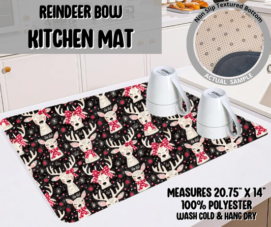 Preorder! Closes 9/10. ETA Dec. Reindeer Bow Kitchen Mat