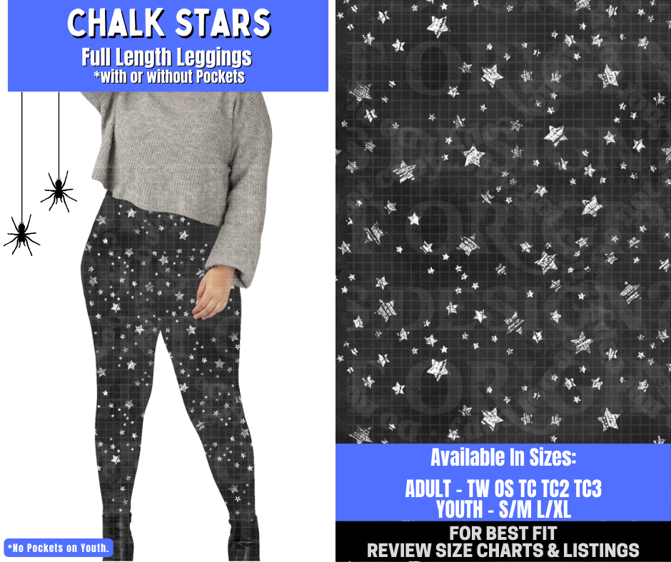 Preorder! Closes 1/26. ETA April. Chalk Stars Full Length Leggings w/wo Pockets