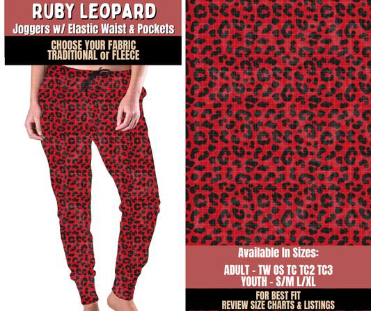 Preorder! Closes 10/22. ETA Jan. Ruby Leopard Joggers Choose Fleece or Traditional
