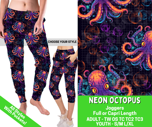 Preorder! Closes 2/25. ETA May. Neon Octopus Combo Jogger Lengths
