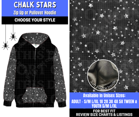 Preorder! Closes 1/26. ETA April. Chalk Stars Zip-Up or Pullover Hoodie