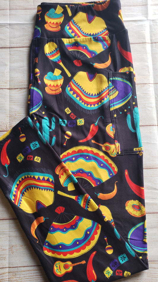 Spanish fiesta capris and leggings with pockets
