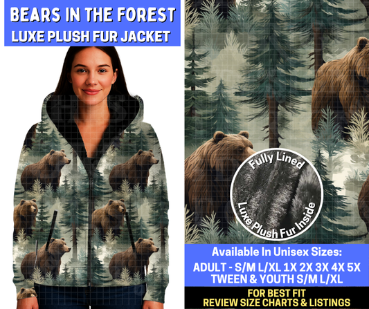 Preorder! Closes 10/20. ETA Jan. Bears In The Forest Luxe Fur Jacket