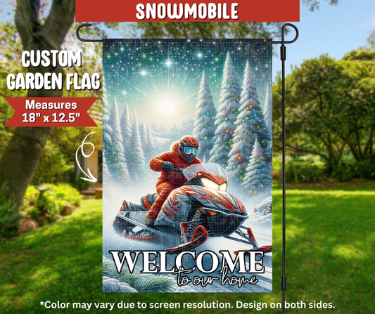 Preorder! Closes 9/22. ETA Dec. Snowmobile Garden Flag
