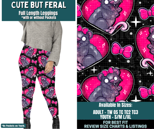Preorder! Closes 2/5. ETA May. Cute But Feral Full Length Leggings w/wo Pockets