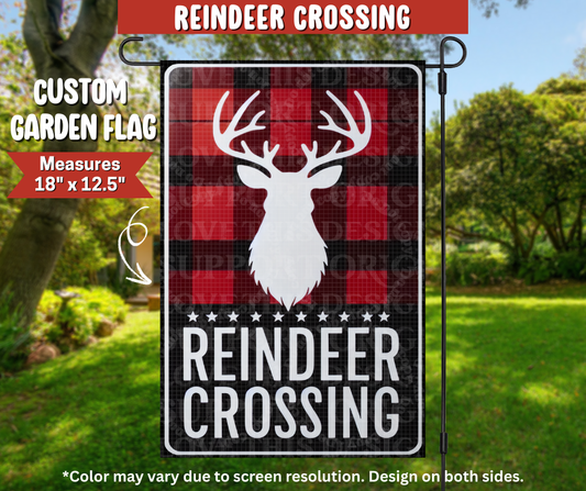 Preorder! Closes 9/22. ETA Dec. Reindeer Crossing Garden Flag