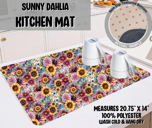 Preorder! Closes 11/26. ETA Feb. Sunny Dahlia Kitchen Mat