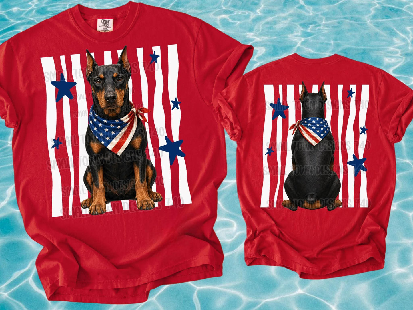 PATRIOTIC PUPS DOUBLE SIDED TEE - MULTIPLE BREEDS!