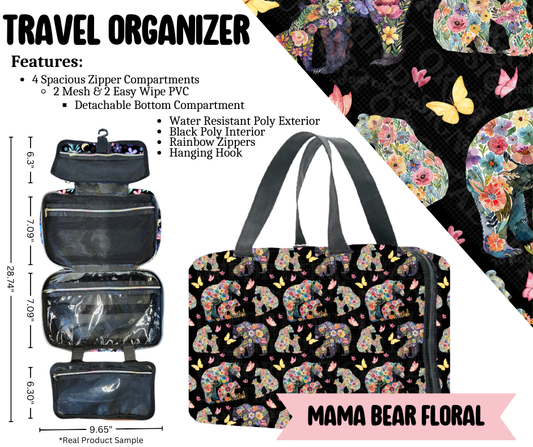 Preorder! Closes 3/30. ETA June. Mama Bear Floral Travel Organizer
