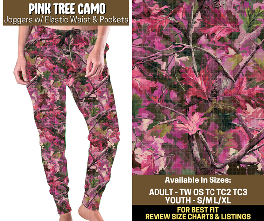 Preorder! Closes 9/12. ETA Dec. Pink Tree Camo Joggers