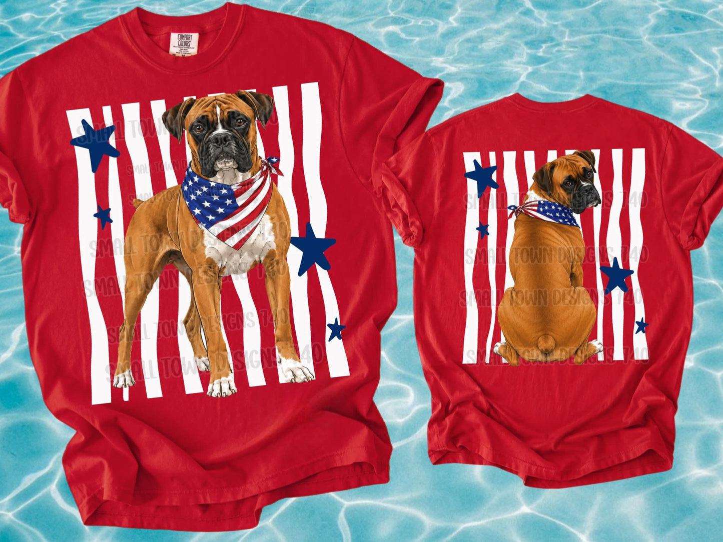 PATRIOTIC PUPS DOUBLE SIDED TEE - MULTIPLE BREEDS!