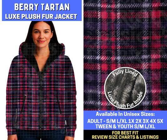 Preorder! Closes 10/29. ETA Jan. Berry Tartan Luxe Fur Jacket