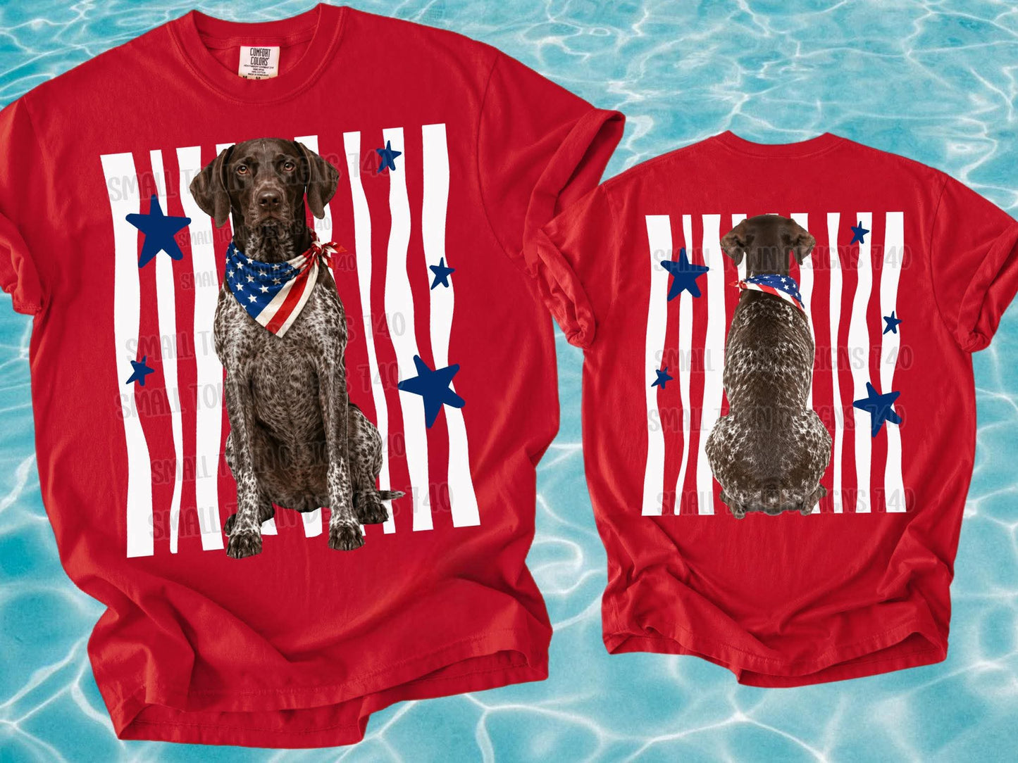 PATRIOTIC PUPS DOUBLE SIDED TEE - MULTIPLE BREEDS!