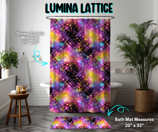 Preorder! Closes 3/26. ETA June. Lumina Lattice Custom Shower Curtain and/or Bath Mat