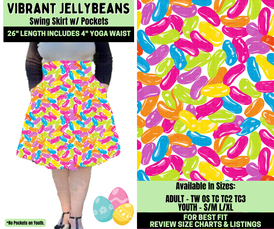 Preorder! Closes 1/19. ETA April. Vibrant Jellybeans Swing Skirt