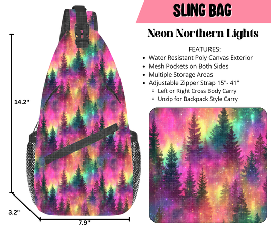 Preorder! Closes 9/17. ETA Dec. Neon Northern Lights Sling Bag