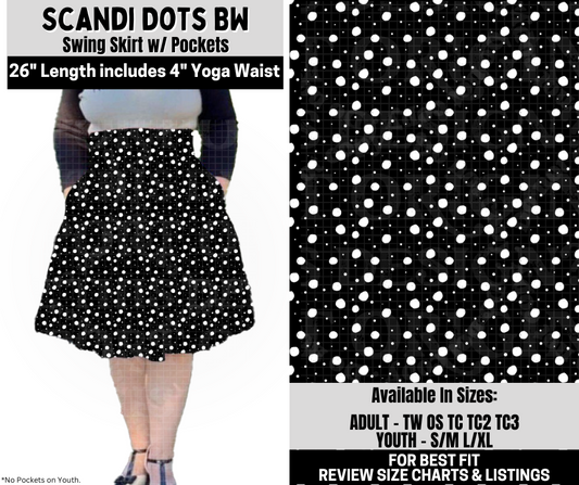 Preorder! Closes 10/6. ETA Dec. Scandi Dots BW Swing Skirt