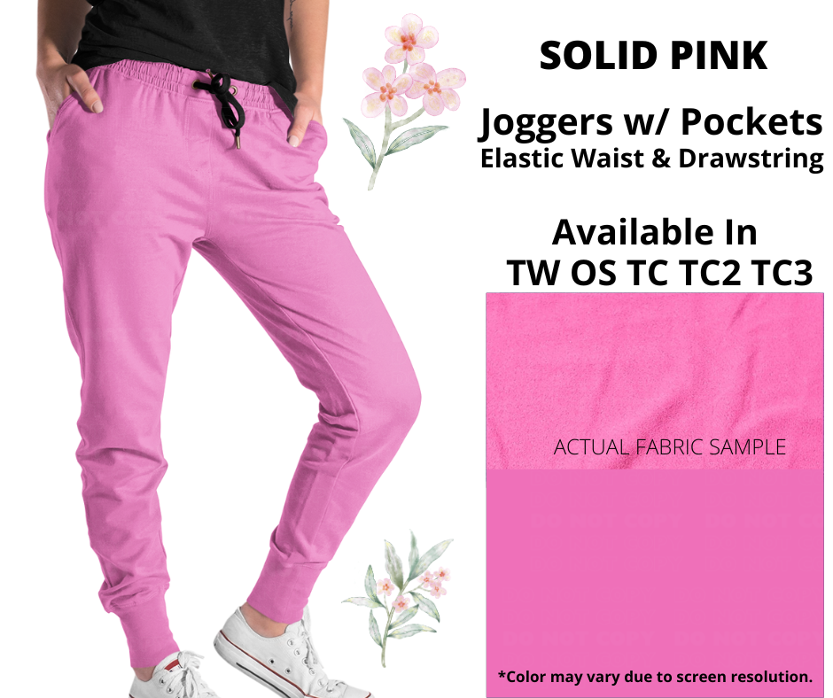 Preorder! Closes 1/12. ETA March. Solid Pink Joggers