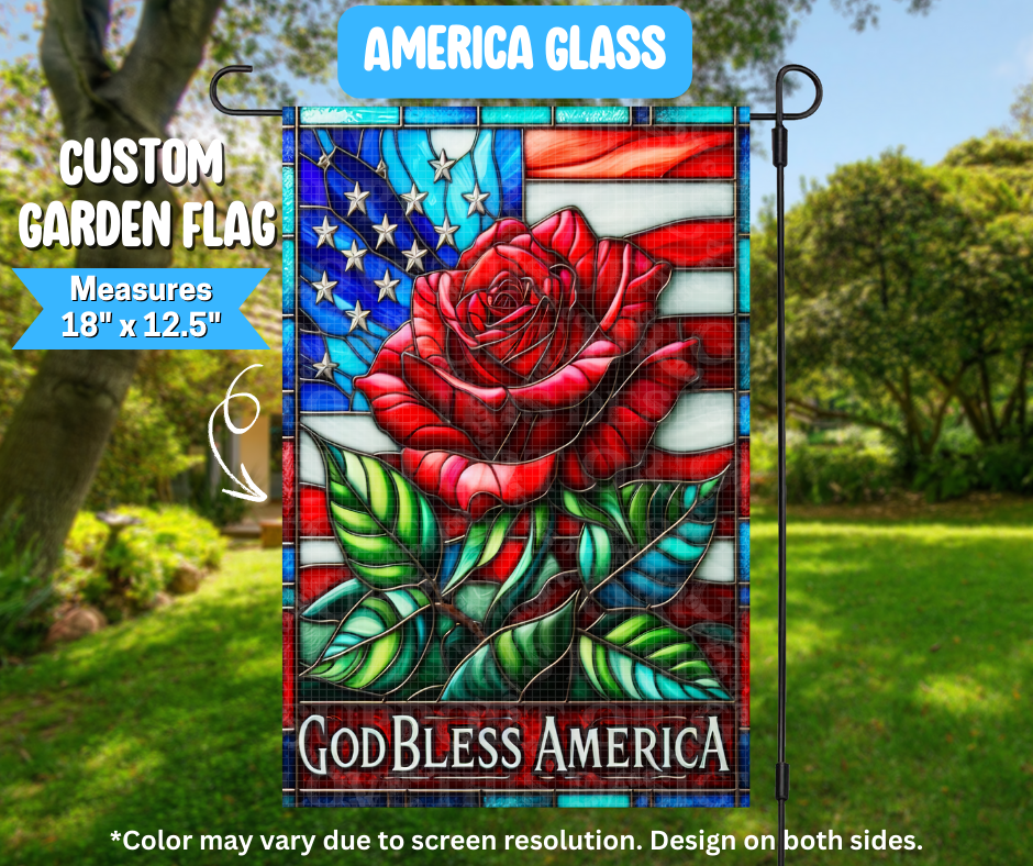 Preorder! Closes 3/9. ETA June. America Glass Garden Flag