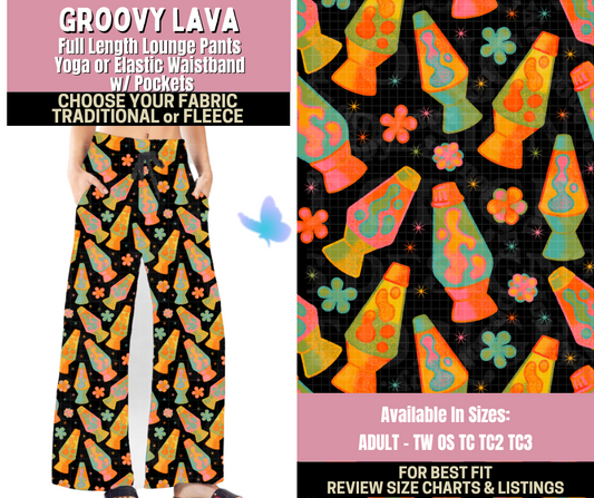 Preorder! Closes 9/25. ETA Dec. Groovy Lava Lounge Pants Choose Fleece or Traditional