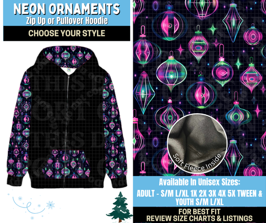 Preorder! Closes 8/28. ETA Nov. Neon Ornaments Zip-Up or Pullover Hoodie