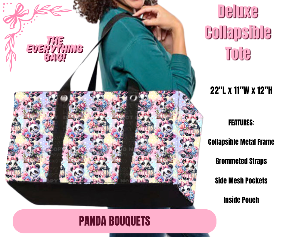 Preorder! Closes 11/27. ETA Feb. Panda Bouquets Collapsible Tote