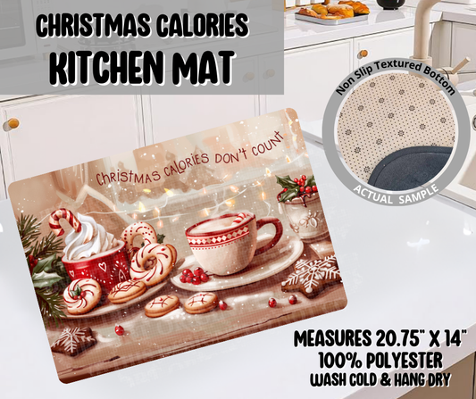 Preorder! Closes 9/10. ETA Dec. Christmas Calories Kitchen Mat