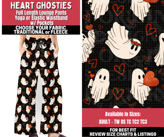 Preorder! Closes 11/13. ETA Jan. Heart Ghosties Lounge Pants Choose Fleece or Traditional
