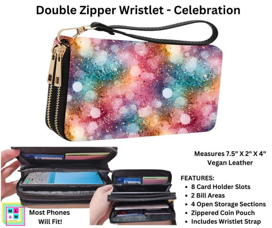 Celebration Double Zipper Wristlet