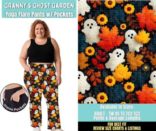 Preorder! Closes 6/25. ETA Sept. Granny's Ghost Garden Yoga Flare Pants