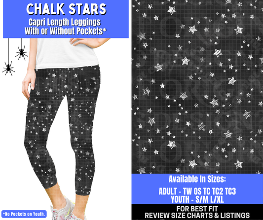 Preorder! Closes 1/26. ETA April. Chalk Stars Capri Length Leggings w/wo Pockets