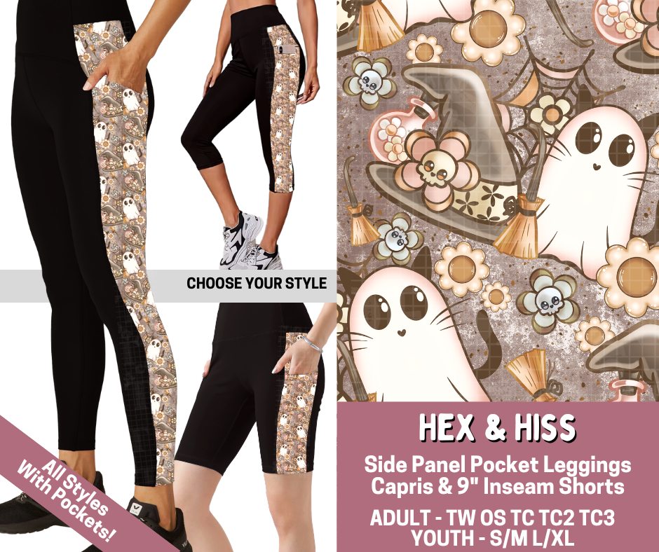 Preorder! Closes 6/4. ETA Sept. Hex & Kiss Combo Side Panel Legging Lengths