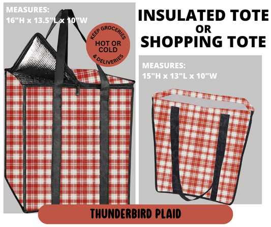 Preorder! Closes 9/11. ETA Dec. Thunderbird Plaid Shopping & Insulated Tote