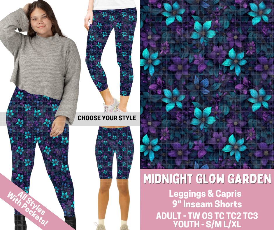 Preorder! Closes 2/23. ETA May. Midnight Glow Garden Combo Legging Lengths