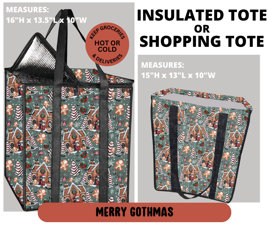 Preorder! Closes 9/11. ETA Dec. Merry Gothmas Shopping & Insulated Tote