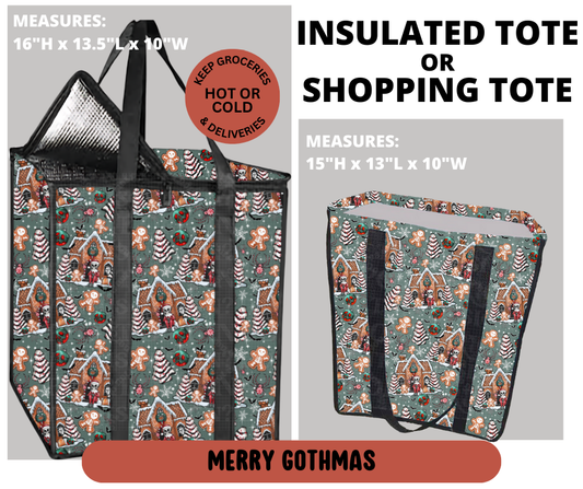 Preorder! Closes 9/11. ETA Dec. Merry Gothmas Shopping & Insulated Tote