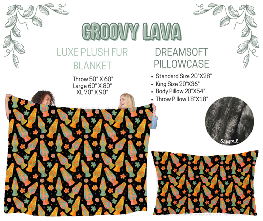 Preorder! Closes 10/9. ETA Dec. Groovy Lava Luxe Plush Fur Blanket and/or DreamSoft Pillowcase