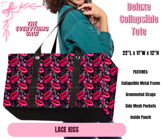 Preorder! Closes 11/27. ETA Feb. Lace Kiss Collapsible Tote