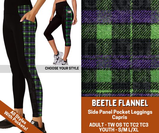 Preorder! Closes 7/13. ETA Oct. Beetle Flannel Combo Side Panel Legging Lengths