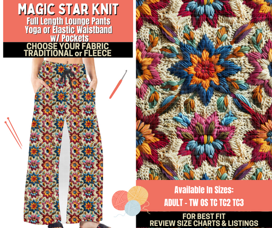 Preorder! Closes 10/1. ETA Dec. Magic Star Knit Lounge Pants Choose Fleece or Traditional