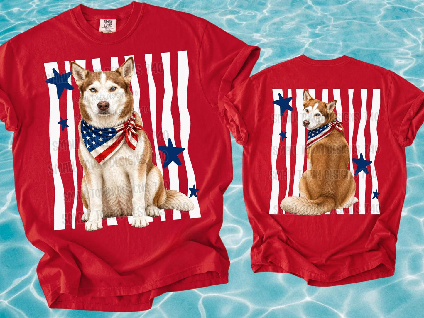 PATRIOTIC PUPS DOUBLE SIDED TEE - MULTIPLE BREEDS!